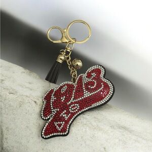 1913 Red & White Bling Keychain/Bag Charm
